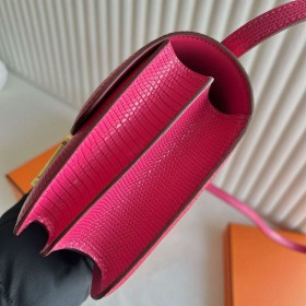 Hermes Constance 18 Handmade Bag in Fushsia Lizard Leather