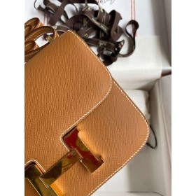 Hermes Constance 18 Handmade Bag In Gold Epsom Calfskin