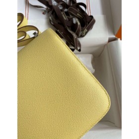 Hermes Constance 18 Handmade Bag In Jaune Poussin Epsom Calfskin