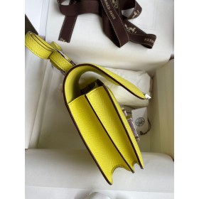 Hermes Constance 18 Handmade Bag In Lime Epsom Calfskin