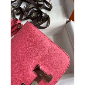 Hermes Constance 18 Handmade Bag In Rose Lipstick Epsom Calfskin