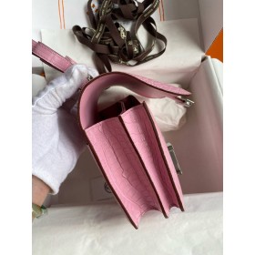 Hermes Constance 18 Handmade Bag in Rose Sakura Matte Alligator Leather