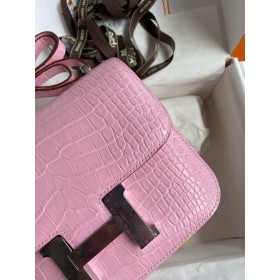 Hermes Constance 18 Handmade Bag in Rose Sakura Matte Alligator Leather