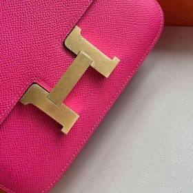 Hermes Constance 18 Handmade Bag in Rose Tyrien Epsom Calfskin