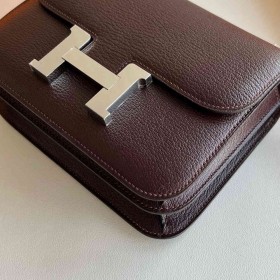 Hermes Constance 18 Handmade Bag in Rouge H Chevre Mysore Leather
