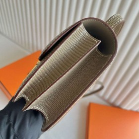 Hermes Constance 18 Handmade Bag in Taupe Lizard Leather