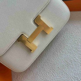 Hermes Constance 18 Verso Handmade Bag in Mushroom Chevre Mysore Goatskin