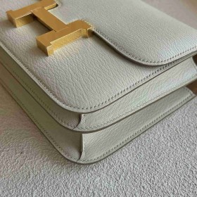 Hermes Constance 18 Verso Handmade Bag in Mushroom Chevre Mysore Goatskin