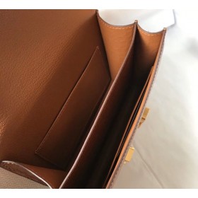 Hermes Constance 18 Handmade Bag In Brown Embossed Crocodile