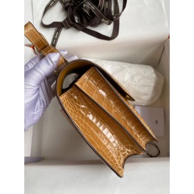 Hermes Constance 24 Handmade Bag In Beige Shiny Alligator Leather