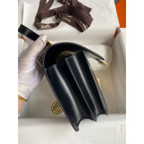 Hermes Constance 24 Handmade Bag In Black Box Calfskin