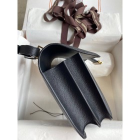 Hermes Constance 24 Handmade Bag In Black Epsom Calfskin