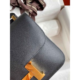 Hermes Constance 24 Handmade Bag In Black Epsom Calfskin