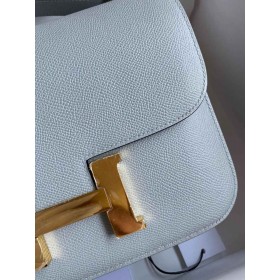 Hermes Constance 24 Handmade Bag In Blue Lin Epsom Calfskin