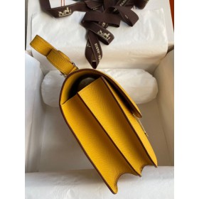 Hermes Constance 24 Handmade Bag In Jaune Ambre Epsom Calfskin