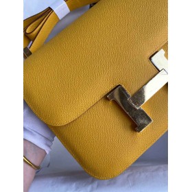 Hermes Constance 24 Handmade Bag In Jaune Ambre Epsom Calfskin