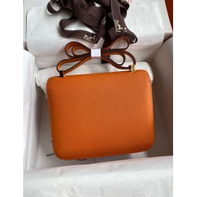 Hermes Constance 24 Handmade Bag In Orange Epsom Calfskin