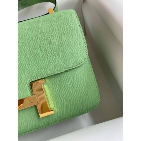 Hermes Constance 24 Handmade Bag In Vert Criquet Epsom Calfskin