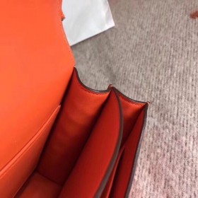 Hermes Constance 24 Handmade Bag In Orange Niloticus Crocodile