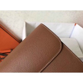 Hermes Constance Long Wallet In Gold Epsom Leather