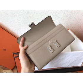 Hermes Constance Long Wallet In Grey Epsom Leather