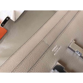 Hermes Constance Long Wallet In Grey Epsom Leather