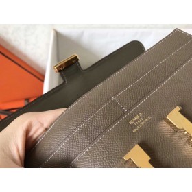 Hermes Constance Long Wallet In Taupe Epsom Leather