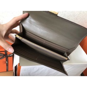 Hermes Constance Long Wallet In Taupe Epsom Leather