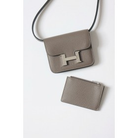 Hermes Constance Slim Wallet in Etain Epsom Calfskin