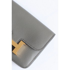 Hermes Constance Slim Wallet in Gris Meyer Epsom Calfskin