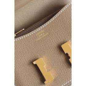 Hermes Constance Slim Wallet in Taupe Epsom Calfskin