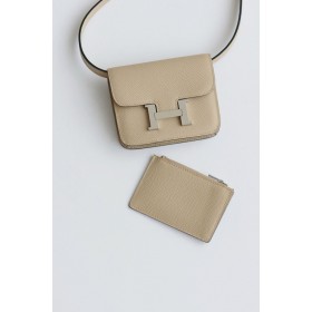Hermes Constance Slim Wallet in Tourterelle Epsom Calfskin