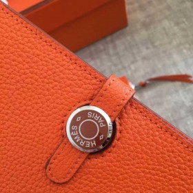Hermes Dogon Duo Wallet In Orange Clemence Leather