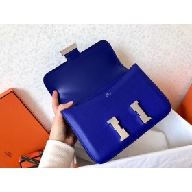 Hermes Constance 24 Handmade Bag In Blue Electric Epsom Leather