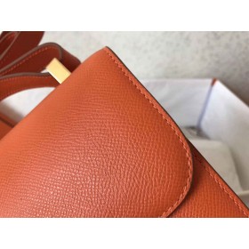 Hermes Constance 24 Handmade Bag In Orange Epsom Leather