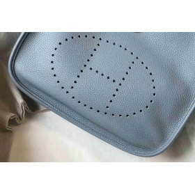 Hermes Evelyne III 29 PM Bag In Blue Lin Clemence Leather