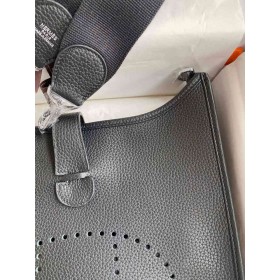Hermes Evelyne III PM 29 Handmade Bag in Black Clemence Leather