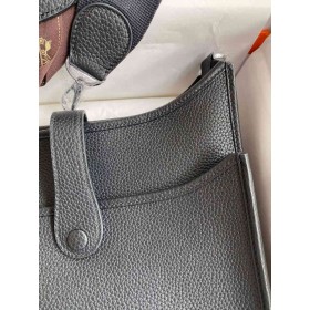 Hermes Evelyne III PM 29 Handmade Bag in Black Clemence Leather