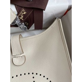 Hermes Evelyne III PM 29 Handmade Bag in Craie Clemence Leather