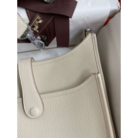 Hermes Evelyne III PM 29 Handmade Bag in Craie Clemence Leather