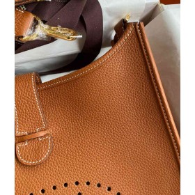Hermes Evelyne III PM 29 Handmade Bag in Gold Clemence Leather