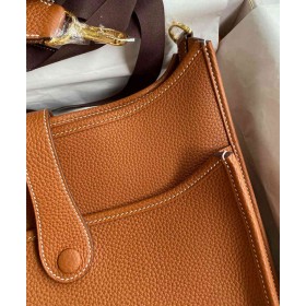 Hermes Evelyne III PM 29 Handmade Bag in Gold Clemence Leather