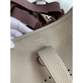 Hermes Evelyne III PM 29 Handmade Bag in Gris Asphalt Clemence Leather