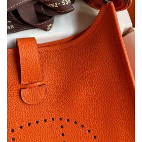 Hermes Evelyne III PM 29 Handmade Bag in Orange Clemence Leather
