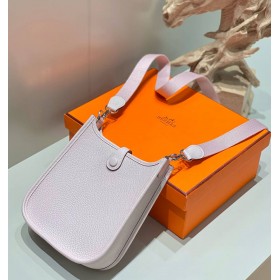 Hermes Evelyne III TPM Bag In Mauve Pale Clemence Leather