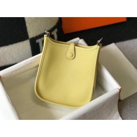 Hermes Evelyne III TPM Mini Bag In Jaune Poussin Clemence Leather