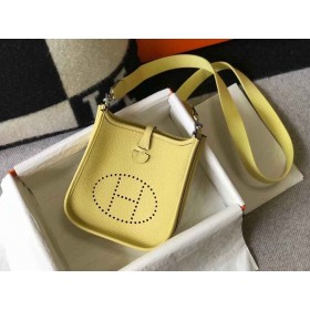 Hermes Evelyne III TPM Mini Bag In Jaune Poussin Clemence Leather