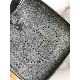Hermes Evelyne Mini Handmade Bag in Black Clemence Leather