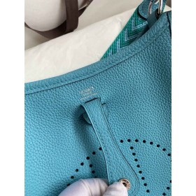 Hermes Evelyne Mini Handmade Bag in Blue du Nord Clemence Leather