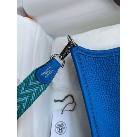 Hermes Evelyne Mini Handmade Bag in Blue Hydra Clemence Leather